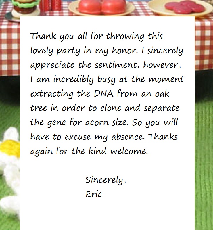 A message from Eric