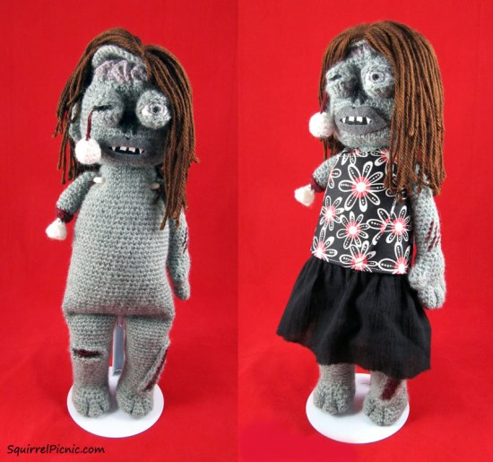 Links to the free doll clothes patterns I used for my zombie are listed at the end of this pattern.
