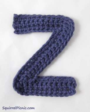 Crochet Z Applique Pattern by Squirrel Picnic