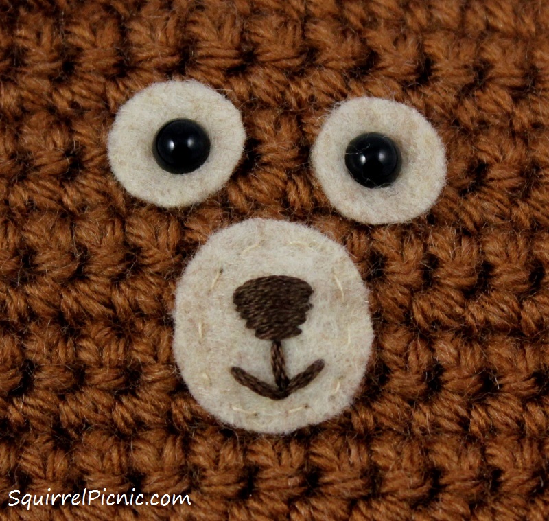How to embroider a face for squirrel amigurumi tutorial by Squirrel Picnic.