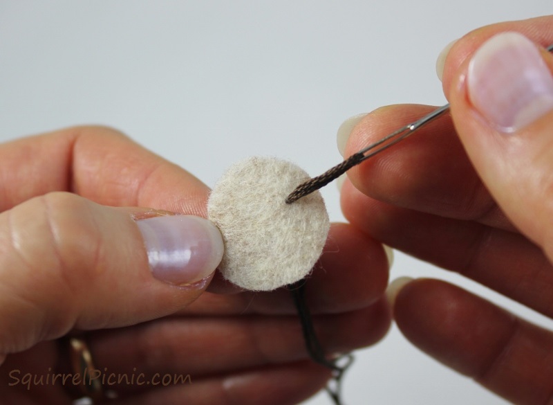 How to embroider a face for squirrel amigurumi tutorial by Squirrel Picnic.