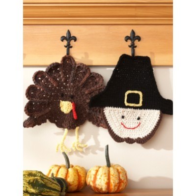 Pilgrim and Turkey Dishcloths by Yarnspirations