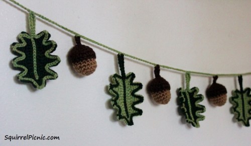 Oak Leaf and Acorn Garland by Squirrel Picnic with Logo